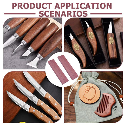 BENECREAT 10Pcs Perilla Wood Knife Handles, Pale Violet Red Natural Wood Knife Handle Scales for DIY Music Instruments Tools Crafts, 6.4x1.6x0.4 Inch