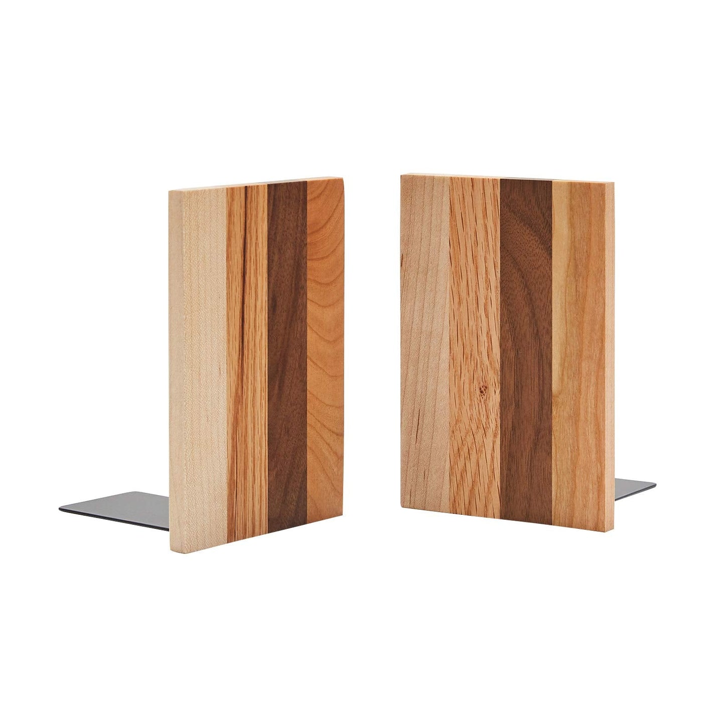 Pandapark Wood Decorative Bookends,Non-Skid Bookend for Shelves,Heavy Duty Bookends,Book Stand for Books/CDs,1 Pair