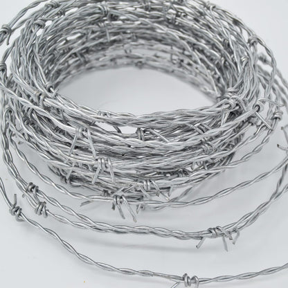 YAGJIA Barbed Wire 50 Ft, 4 Point Barbed Wire Fence, Hot-Dip Galvanized Barb Wire Roll, 18 Gauge Strong and Flexible Wire for Crafts Baseball Ball and Yard Garden