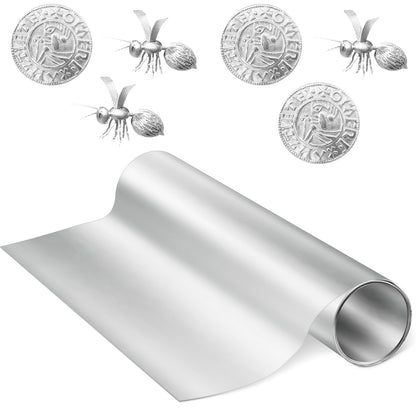 Yaocom 1 Roll Aluminum Metal Crafts DIY Foil 12 Inch x 40 ft x 0.1 mm Thick for Art Project Aluminum Flashing Roll Wide Sheet Multipurpose Metal Sheets for DIY and Crafting Projects (Silver)