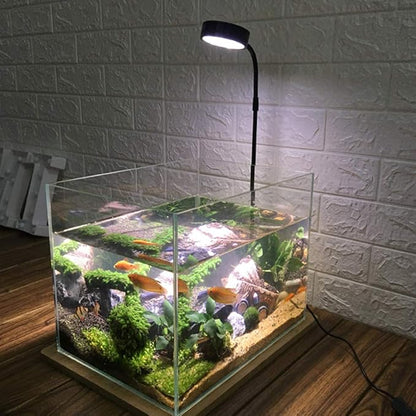 Full Spectrum LED Light with Bamboo Board Nano Fish Tank Light USB Powered 360 Degree Bettas Fish Tank Lights for Plant Growth(Size:L/27x28.5cm)