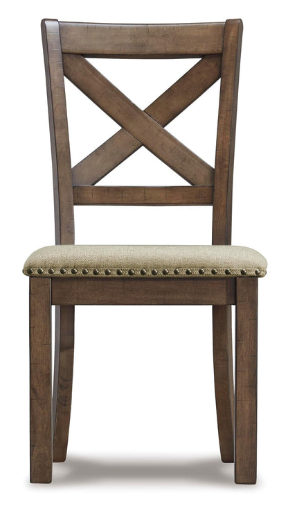 Signature Design by Ashley Moriville Modern Farmhouse 19" Upholstered Dining Room Chair, 2 Count, Brown