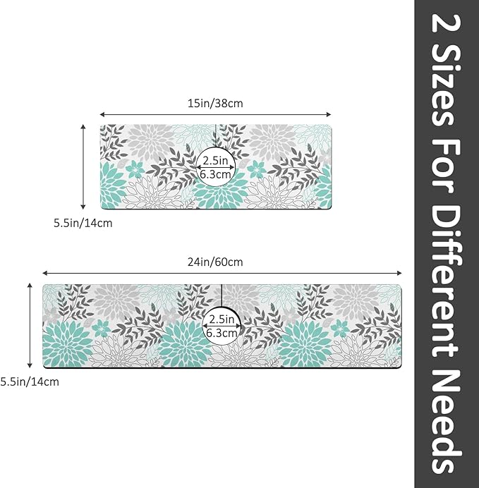 15" X 5.5" Kitchen Sink Splash Guard Faucet Mat Floral Super Absorbent Fast