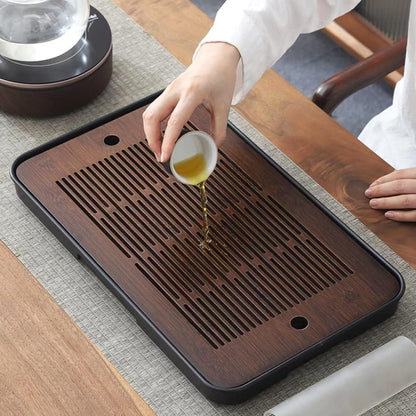 Large 17 Inch Bamboo Chinese Gongfu Tea Tray Table Box with Water Storage for Kungfu Kung fu Tea Set