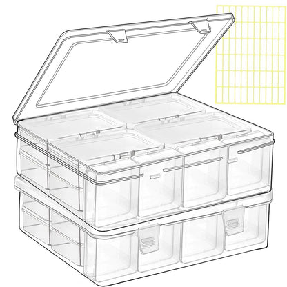24pcs Bead Storage Containers,Large Bead Organizer Boxes And Craft Storage Boxes For Bracelet Making Diy Jewelry Craft Nails, Bracelets, Jewelry, Diamonds, Clay Beads, Screws,4.06x2.9x0.98inch