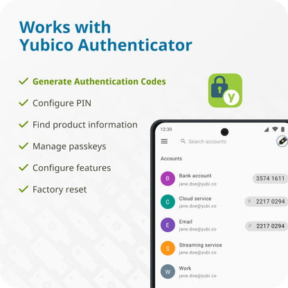 Yubico - YubiKey 5 Nano - Two-factor authentication (2FA) security key, connect via USB-A, compact size, FIDO certified - Protect your online accounts