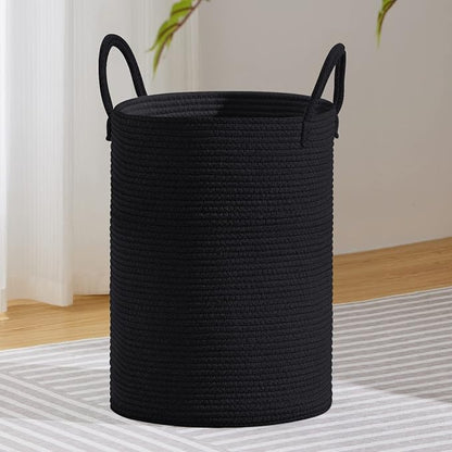 VIPOSCO Large Laundry Hamper, Tall Woven Rope Storage Basket