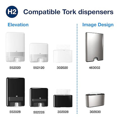 Tork Multifold Hand Towel White H2, 100% Recycled Fibers, 16 x 250 Towels