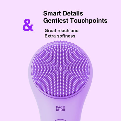 NågraCoola Electric Facial Cleansing Brush - Waterproof and Rechargeable, Exfoliates, Cleanses and Massages Skin - Light Blue
