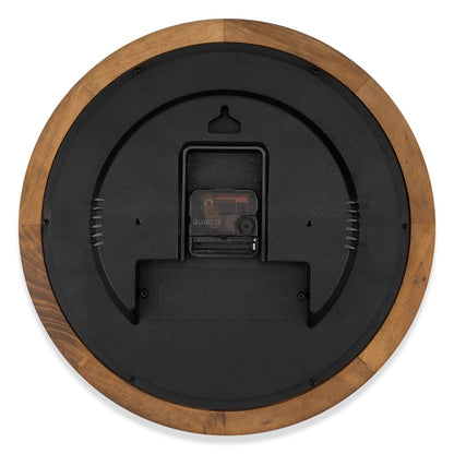 Foxtop Wood Wall Clock 14 Inch Silent Non-Ticking Battery Operated Large Retro Wooden Clock Decorative for Living Room Bedroom Kitchen Home Office