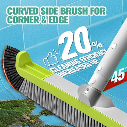 18" Pool Brush Head for Cleaning Swimming Pool Walls, Curved Ends
