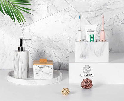 Luxspire Toothbrush Holder, 3 Slots Electric Toothbrush and Toothpaste Holder