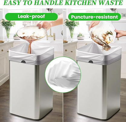 Trash Bags 13 Gallon Tall Kitchen Drawstring Garbage Bags, Fit 13 Gal Bins
