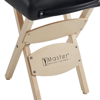 Master Massage Tables Lightweight Wooden Handy Folding Massage Stool, Black
