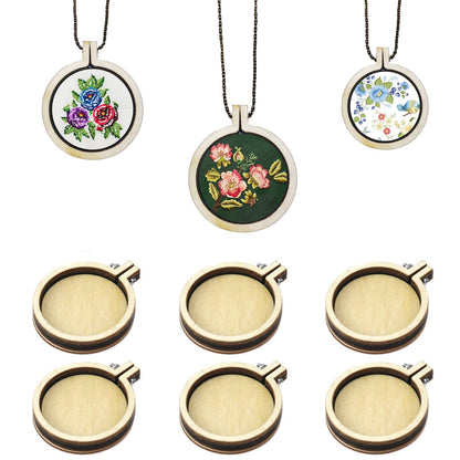 Dnyta 10pcs Mini Embroidered Hoop Round Tiny Cross Stitch Hoops for Art Craft Sewing Keychain Earrings Jewelry(1.6")