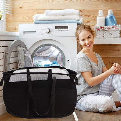 2 Pcs Collapsible Laundry Baskets, Tear Proof Pop Up Laundry Hamper