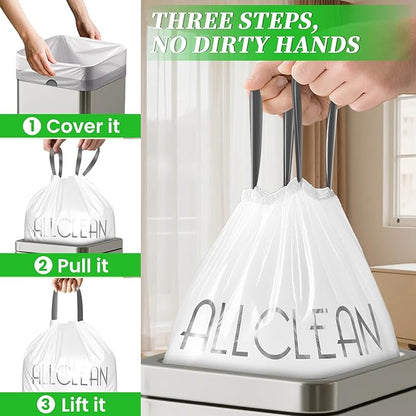 Trash Bags 13 Gallon Tall Kitchen Drawstring Garbage Bags, Fit 13 Gal Bins