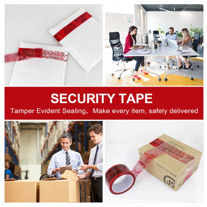BOMEI PACK Transfer Tamper Evident Security Tape,Tamper Proof Packing Tape,Transfer Tamper Resistant Void Tapes Red for Evidence Box, Envelope, Shipment (2 Inch x 55 Yards)
