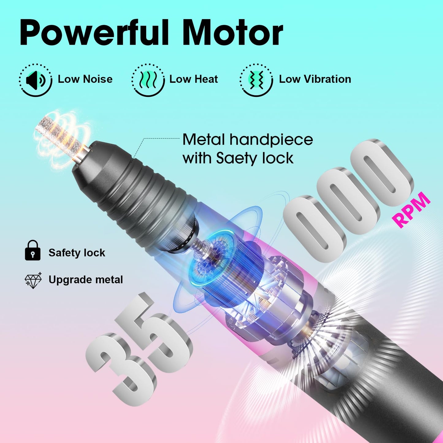 LAVAED Professional Nail Drill Electric Nail File Kit, Nail Filer Electric with 156pcs Sanding Bands and Nail Dril Bits for Acrylic, Gel Nail Manicure and Pedicure, Pink