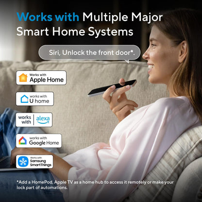ULTRALOQ Bolt Fingerprint WiFi Smart Lock, Works with Apple Home, Siri, Alexa, 8-in-1 Keyless Entry with Fingerprint ID, App Remote Control, Keypad Deadbolt, BHMA Cert., Easy Install, 10 Mo. Battery