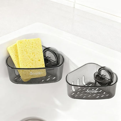2 PACK Suction Cup Sink Corner Rack, Corner Sinks Strainer Basket Sponge Holder