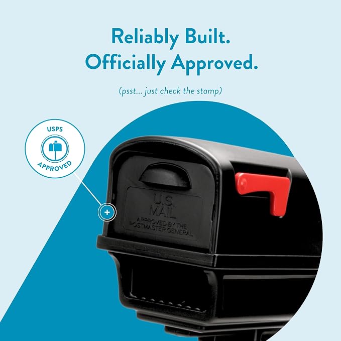 Architectural Mailboxes Gentry Plastic, Dual Access, Mailbox and Post Kit, GGC1B00AM, Black, Large Capacity