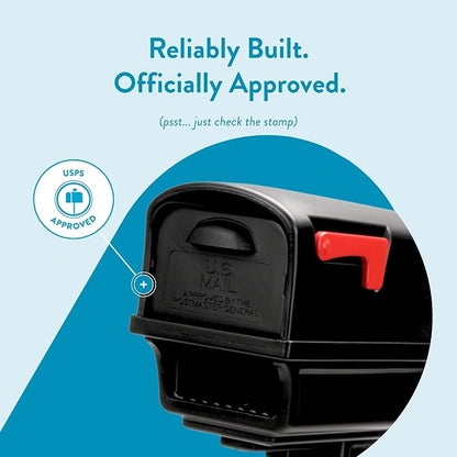 Architectural Mailboxes Gentry Plastic, Dual Access, Mailbox and Post Kit, GGC1B00AM, Black, Large Capacity