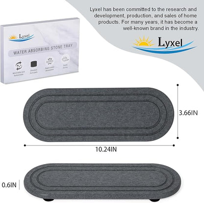 2PCS Water Absorbing Stone Tray, Fast Drying Diatomite Stone Sink Tray
