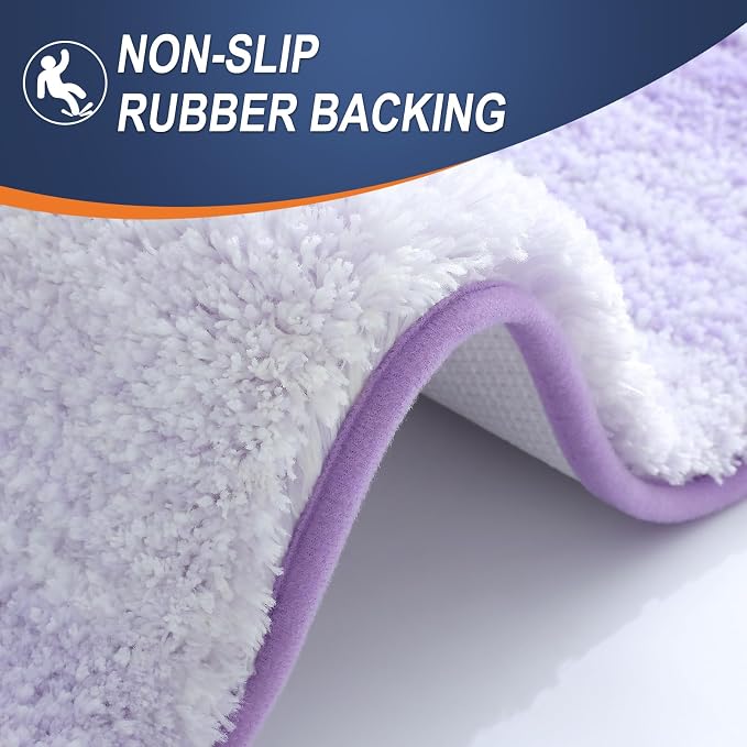 OLANLY Bathroom Runner Rugs Mat 47x24, Extra Soft Absorbent Microfiber Bath Rug, Rubber Backing, Quick Dry, Washable Long Bath Mats for Bathroom, Tub and Shower, Home Decor Accessories, Light Purple
