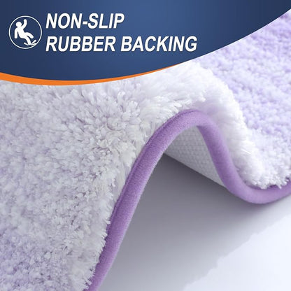 OLANLY Bathroom Runner Rugs Mat 47x24, Extra Soft Absorbent Microfiber Bath Rug, Rubber Backing, Quick Dry, Washable Long Bath Mats for Bathroom, Tub and Shower, Home Decor Accessories, Light Purple