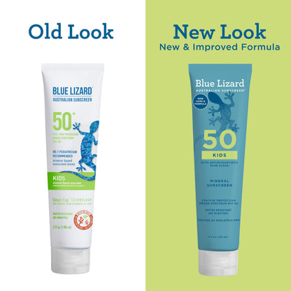 Blue Lizard Kids Mineral SPF 50 Sunscreen Lotion, 100% Mineral, Children’s Sunscreen, Water-Resistant Formula, Paraben-Free, Fragrance-Free, 5 fl oz
