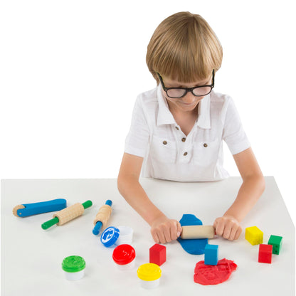 Melissa & Doug Shape, Model, and Mold Clay Activity Set - 4 Tubs of Modeling Dough and Tools