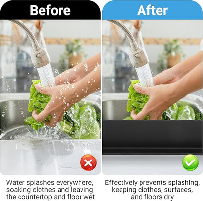 19.29 inch Sink Water Splash Guard, Silicone Sink Splash Guard, Backsplash