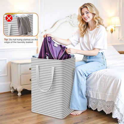 3 Pack Large Laundry Basket, Waterproof & Freestanding Laundry Hamper,