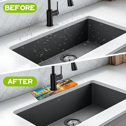 Kitchen Sink Splash Guard Faucet Mat Super Absorbent Fast Drying Mat Guard