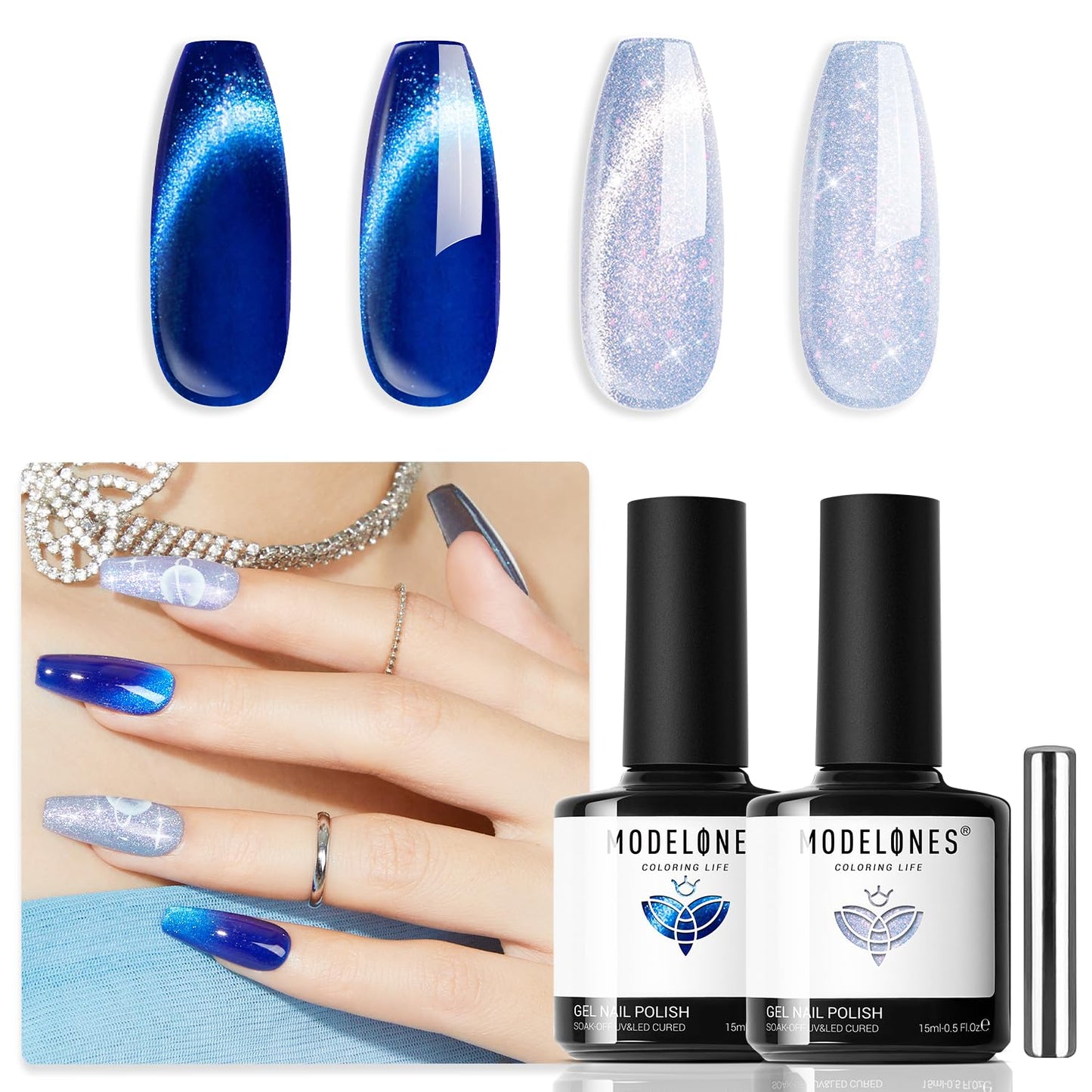 modelones Gel Nail Polish Set 2 Pcs 15ml French Manicure Kit White Nude Pink Jelly Sheer Gel Polish Soak Off UV LED Classic French Tip Gel Polish Natural Nail Art DIY Gift for Women