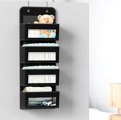 Simple Houseware 4 Clear Window Pocket Over Closet Door Storage Hanging