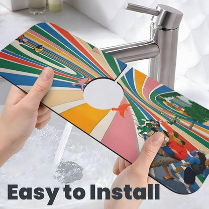 Beatles Come Together Abbey Road Kitchen sink faucet pad, strong water