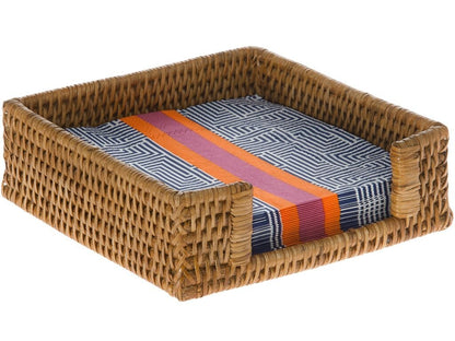 KOUBOO La Jolla Rattan Napkin Holder, Decorative Napkin Holder for Dining Table, Kitchen Counter, Bathroom, Rustic Wicker Tray for Paper Napkins, Honey Brown