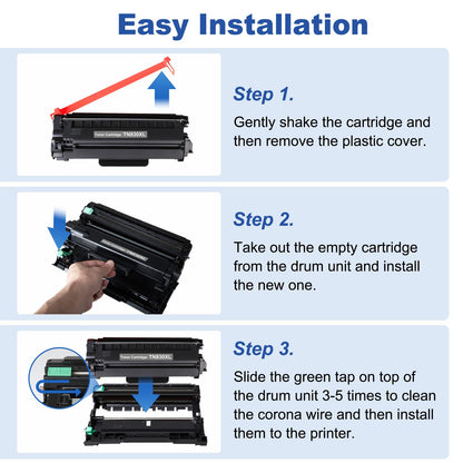 TN830XL Black Toner Cartridge Ink for HL-L2460DW Printer Replacement for Brother TN830 XL TN830 TN-830 Toner Set for DCP-L2640DW HL-L2460DWXL HL-L2405W MFC-L2820DW MFC-L2820DWXL, 4PK (with Chip)