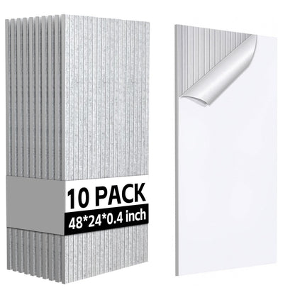 10Pack Large Acoustic Panels, 48x24x0.4 inch Sound Proof Panels for Walls, Self-Adhesive Sound Panels Noise Reducing for Walls, Acoustic Wall Panel for Home Studio Office Gym & Commercial Spaces(Grey)