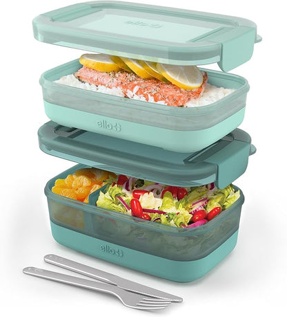 Ello 2-Pack Lunch Stack Plastic Food Storage Container Bento Box