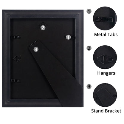GraduatePro 8x10 Picture Frame for Tabletop Display and Wall Mounting Wooden 2 Pieces Mahogany with Gold Beaded Collage Brown