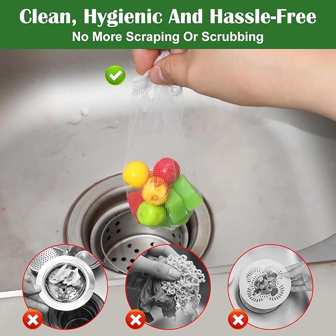 400 Pcs Disposable Mesh Sink Strainer Bags, Kitchen Sink Strainer Mesh Bag