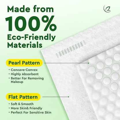 Elvira 100 Count Disposable Face Towels, Biodegradable Skincare Facial