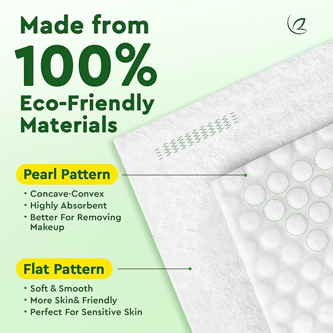 Elvira 200 Count Disposable Face Towels, Biodegradable Skincare Facial