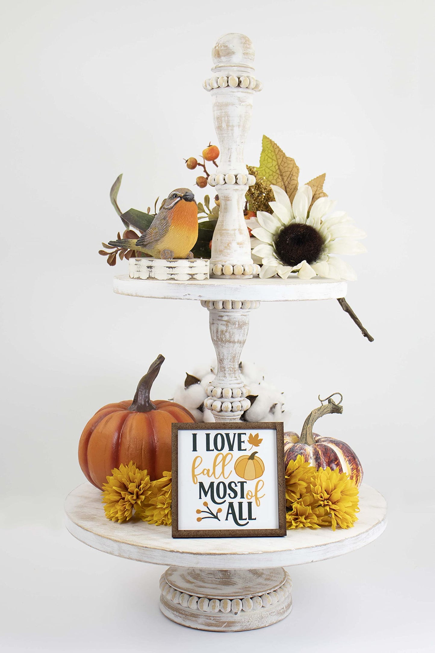 I Love Fall Most of All Sign - Tier Tray Sign - Mini Wooden Sign - Fall Sign - Fall Decor - Wood Sign - Shelf Sitter - Home Decor (4" x 4")