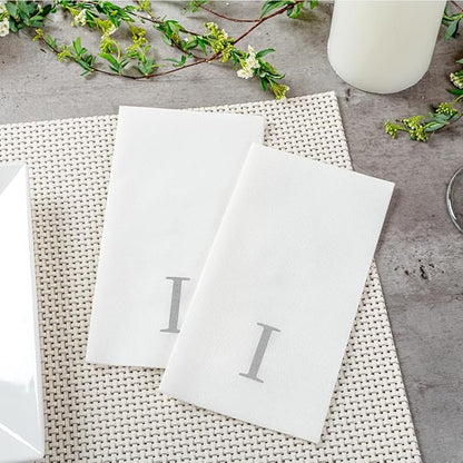 Luxenap 15.8 X 7.9 Inch Linen-Feel Guest Towels, 50 Lettered Hand Towels