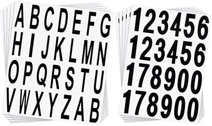 10 Sheets Mailbox Numbers and Letters Stickers for Outside Stick on Black Vinyl Alphabet Number Decals Sticky for Home Business Apartment Address Window Door Car Truck(2 x 1 Inch)