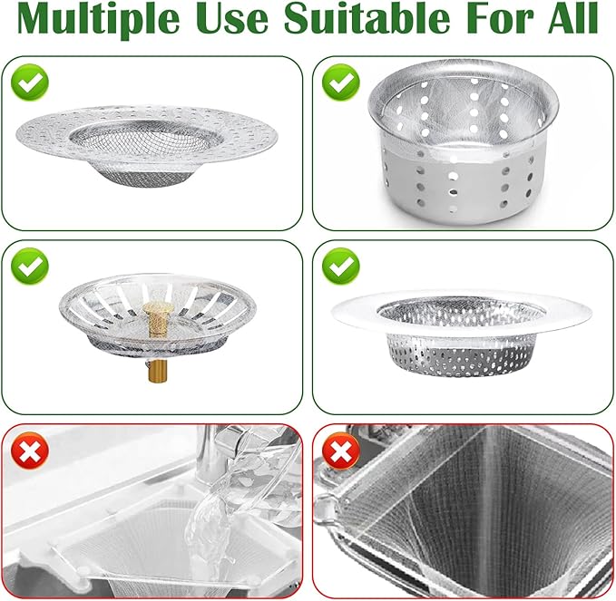 400 Pcs Disposable Mesh Sink Strainer Bags, Kitchen Sink Strainer Mesh Bag